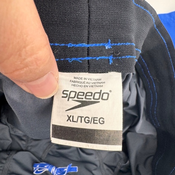 Speedo Shorts Men XL Blue Hybrid Active Beach Elastic Drawstring Lined Pockets - Picture 6 of 11